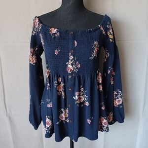 Xhilaration Smoked Floral Top